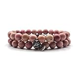 KARDINAL WEIST rodocrosite bracciale, perle di gemma, gioielli per uomo e donna, amore - desiderio - spontaneità (L+, rodocrosite - doppio pacchetto)