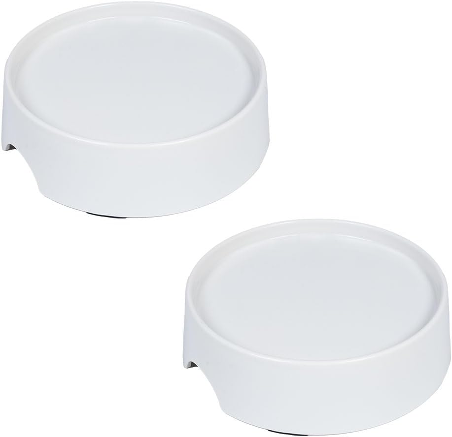 Cat/Dog Bowl Stand Set of 2, Elevated Cat Bowl Stand, Raised Stand for Food and Water Cat Bowls, Non Slip Pet Feeding Station,Prevent Neck & Whisker Fatigue(White, 8.0″ L x 2.3″ H)