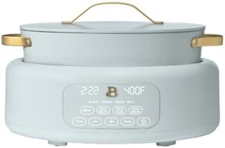 Beautiful 10-in-1, 6-Qt Electric Multi-Cooker | Programmable Touch Display | 7 Presets up to 400 °F | Sear Slow-Cook Steam Rice Warm | Oven-Safe Pot & Lid (White) (Hydrangea)