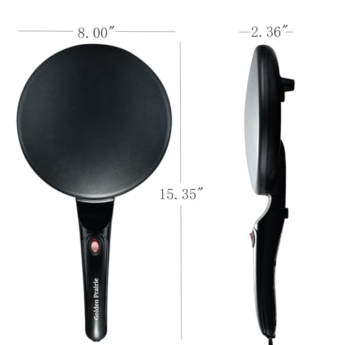 Electric Crepe Maker, 8" Crepe Pan Nonstick with Batter Spreader & Dipping Tray, 800W Quick Heat-Up & Auto Temperature Control for Perfect Pancakes, PFOA & BPA Free, Easy Clean Portable Griddle by GOLDEN PRAIRIE - Image 9