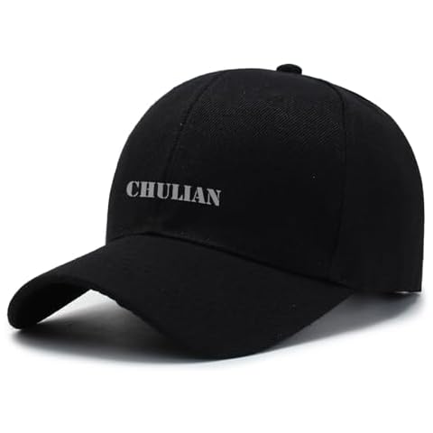 ChuLian Men Women Baseball Cap Adjustable Size Washed Cotton Golf Dad Hat All Seasons Black Cover