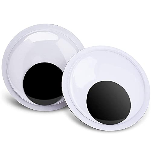 FINGOOO 7.5 Inches Giant Wiggle Eyes with Self Adhesive, 2 Pieces Large Black White Googly Eyes for DIY Craft Halloween Party Supplies Indoor Outdoor Decor by FINGOOO - Used condition - US$7.81