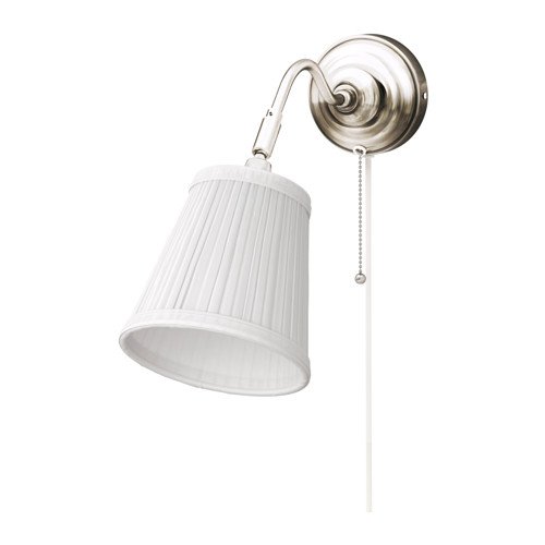 Preisvergleich Produktbild IKEA Wandleuchte Arstid nernickelt weiß Schirm 16 cm D Lampe Wandlampe