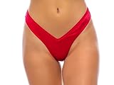 BodyZone Women's Scrunch Butt High Waisted Thong, Red