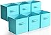 Sorbus Foldable Storage Cube Basket Bin (6 Pack, Aqua)