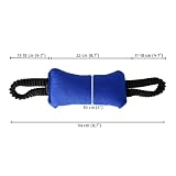 Dingo Gear kiełbasa do gryzienia z 2 uchwytami Bungee szerokość 8 cm długość 22 cm z nylonu, do treningu psów, IGP IPO Obedience, pies ochronny niebieski S02823