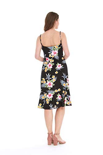 Image of Family Matching Hawaiian Clothes, Hibiscus Black | Black Hibiscus Print • Soft Rayon Fabric • Family Matching Outfits • Vacation Ready • Luau Party Wear