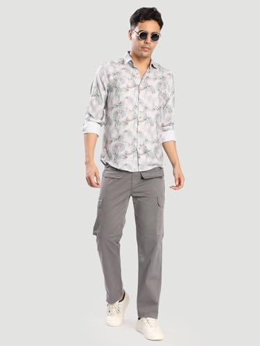 Image of BENE KLEED Men's Abstract Print Cotton Blend Shirt | Spread Collar | Full Sleeves | Tailored Fit |