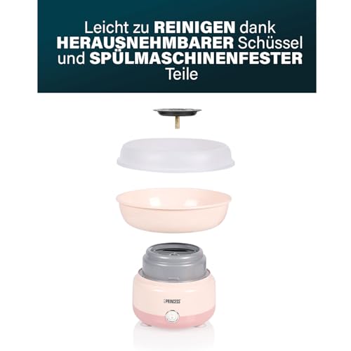 Princess Zuckerwattemaschine, 500W Leistung, BPA-frei, Kompaktes Design, Mit 10 Stäbchen & Messlöffel, Spülmaschinengeeignete Teile, Rutschfeste Füße, Einfache Bedienung, 292990