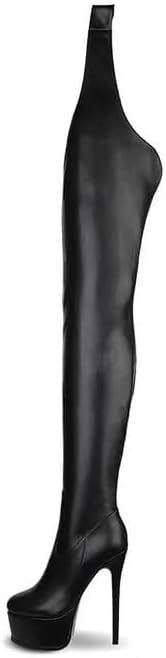 unisex sexy waist belt high heels over knee boots platform plus size - Image 7