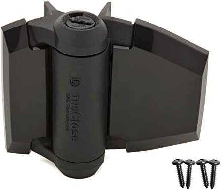 D&D Technologies TCA2L2S3BTS TruClose Regular Duty Gate Hinges, for Self Closing Metal and Wood Gates up to 66 Pounds, with Alignment Legs, Gloss Black, 2 Count