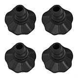 ZYNCUE 4pcs Outdoor Camping Chair Foot Pads Plastic Non-Slip Anti-Sink Leg Covers with Adjustable Angle, Black, Inner Diameter 15mm
