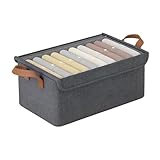 Contenedores de almacenamiento debajo de la cama, organizador de tela transparente con tapa para debajo de la cama, contenedores de almacenamiento de ropa con asas, para juguetes, mantas