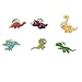 SENSORY4U Charming Colorful Dinosaur Enamel Pin Set - Set of 6 - Brooches Pin Badges for Clothing Bags Backpacks Jackets Hat DIY