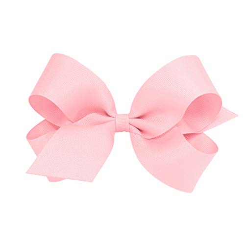 Wee Ones Girls' Classic Grosgrain Hair Bows, Light Pink, Large