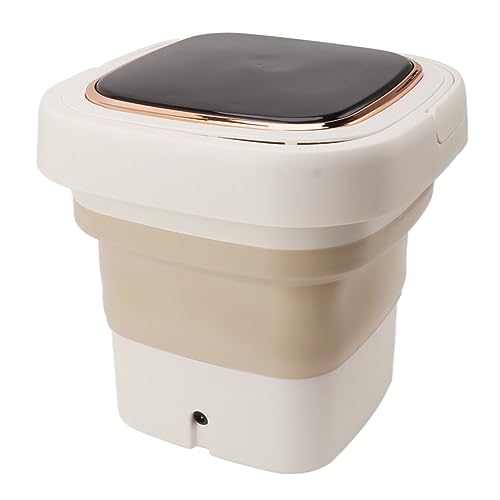 Lavadora Plegable Portátil con Capacidad de 9L, Motor DC con Deshidratador Integrado para Uso Multiusos (De color crema)