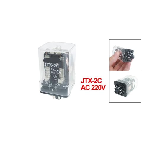 Relé DPDT 7.5A 250V CA con bobina 220V JTX-2C para control electromecánico 2