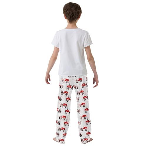 ZZXXB Retro Truck Boys Long Pants Soft Trousers Elastic Waist Kids Lounge Bottoms with Pockets S-XL3