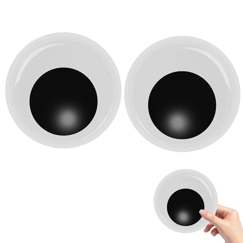 7 Inches Googly Eyes Self Adhesive 2 PCS Black White Large Big Giant Wiggle Eyes for Crafts DIY Supplies Pranks Doll Decor Accessories Contacts Eyeballs Plastic Wiggly Fake Eye Wall Decorations