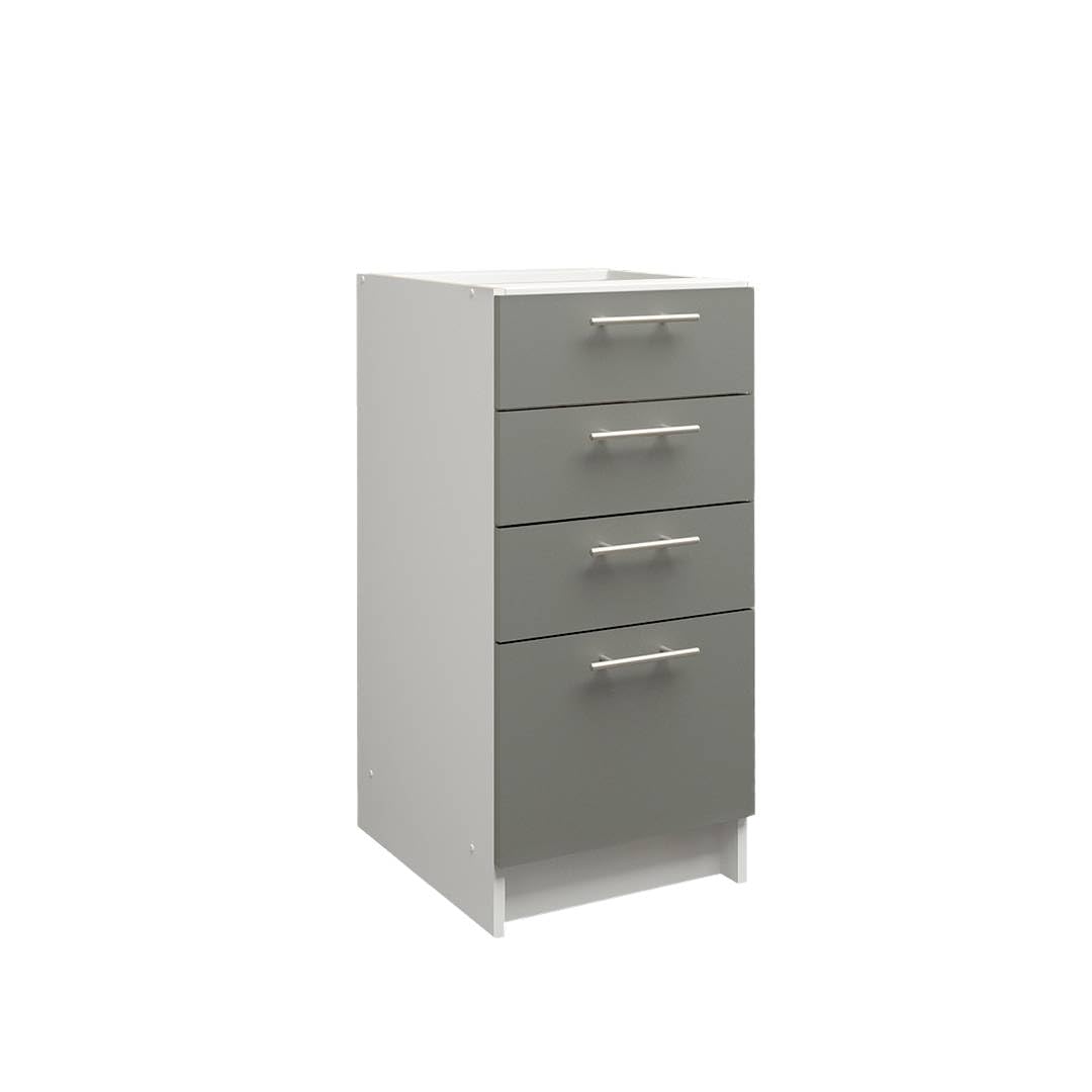 JD Greta Fixed Height 400mm Kitchen Drawer Base Cabinet Floor Unit (Without Worktop) – Grey Matt — image 1