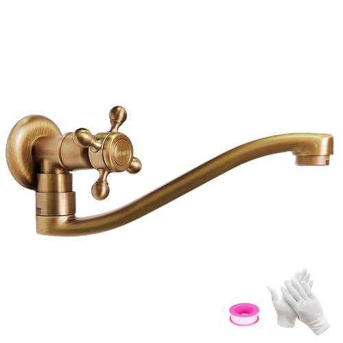 KOPYFANTAP Robinet Mural Rétro en Laiton, Vintage Robinets Exterieur Jardin G1/2