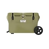 Maluna 70 Quart Desert Tan Wheeled Hard Cooler| Rotomolded | Insulated Portable Ice Chest Box for Drinks, Beverages, Beach, Camping, Picnic, Hunting, Fishing, Boating | Made in USA