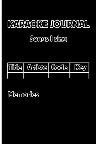 Karaoke Journal for Songs, Codes & Keys