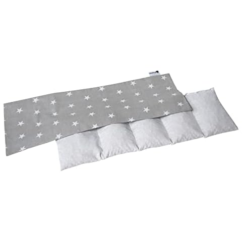 Cherry Stone Pillow 57x20cm 800g 100% Cotton Medi Partners 5-Chamber Eco Natural Heat Pillow Cold Therapy Removable Pillowcase (Stars) Cover