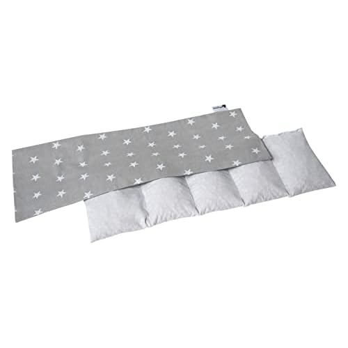 Medi Partners Kirschkernkissen Mikrowelle 60x20cm Körnerkissen groß Wärmekissen 800g 100% Baumwolle 5 kammern abnehmbarer Bezug - Kirschkernkissen nacken schulter Kältetherapie (Stars)