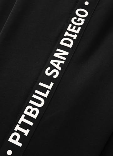 PITBULL - spodnie joggingowe męskie Tape Parker, spodnie treningowe męskie, spodnie sportowe o regularnym kroju, długie spodnie sportowe, komplet treningowy, spodnie dresowe do joggingu z logo paskami