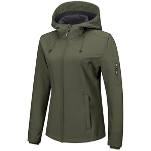 Outdoor Ventures Women’s Softshell Jacket Fleece Lined Waterproof Rain Coat