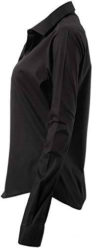 Button Down Shirts for Women Formal Work Wear Simple Black Shirts Size 24