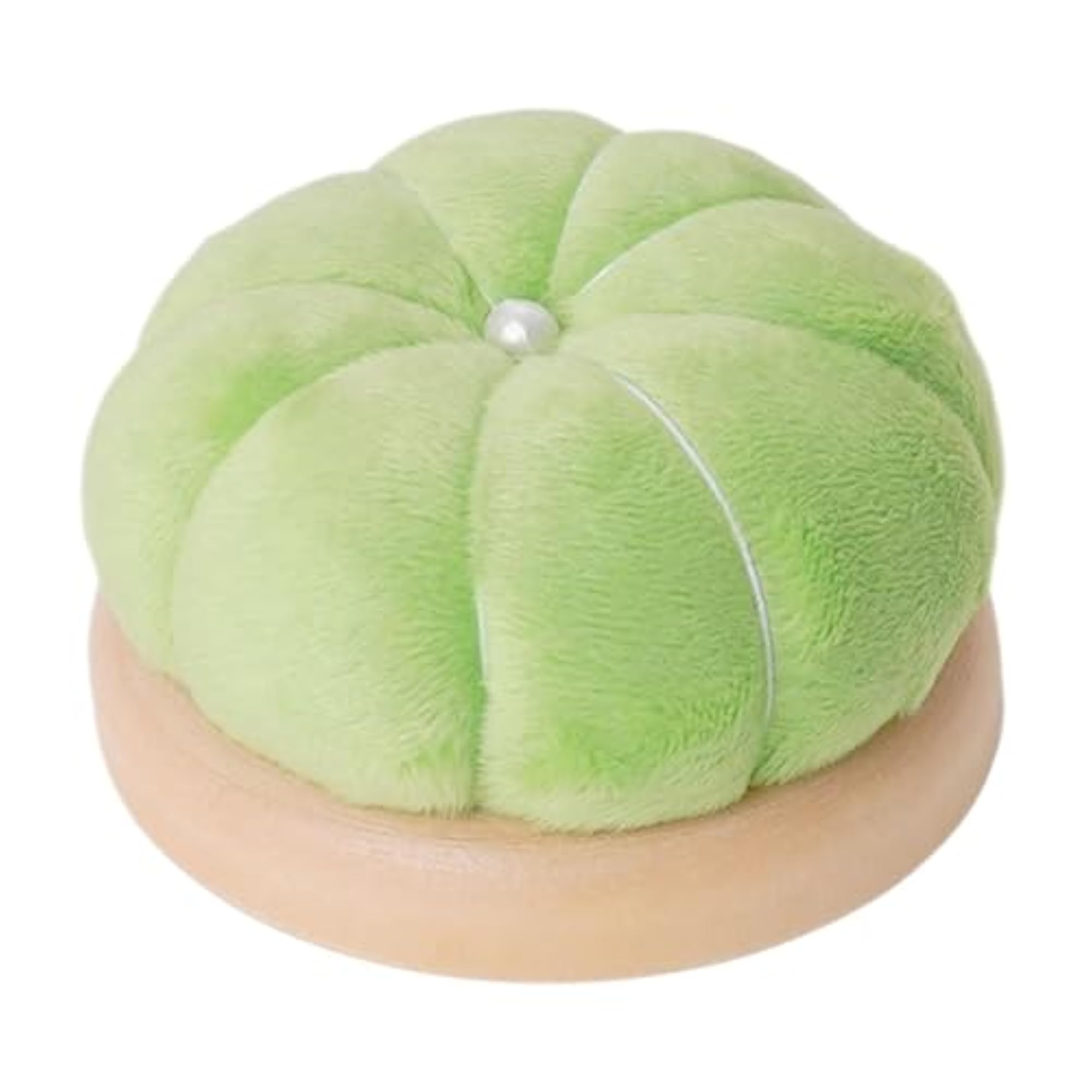 Pumpkin Pin Cushion Compact Accessory for Office Embroidery Table, Green