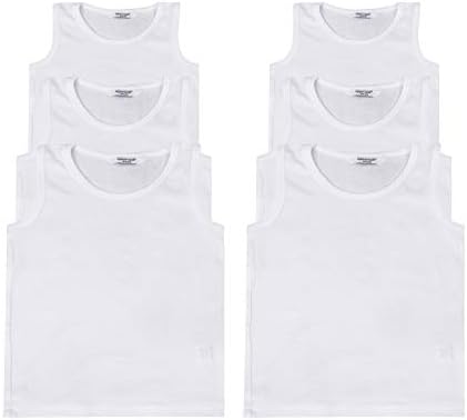 Kids Back to School Boys Girls 100% Cotton Vest Plain White Top Children Underwear Sizes 2-13 Years