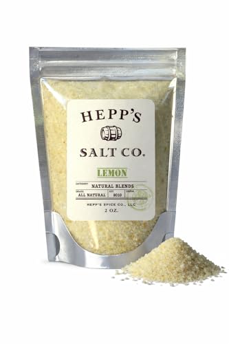 Hepp’s Salt Co. Lemon Sea Salt ǀ Real Lemon Infused Finishing Salt for Seafood, Vegetables & Cooking ǀ Bright Citrus Gourmet Sea Salt, 2.0 oz