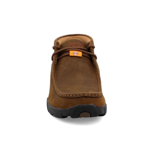 Image of Twisted X Men's Work Chukka Driving Moc, Moc Toe, Distressed Saddle (Electrostatic Dissipative), 10.5 M