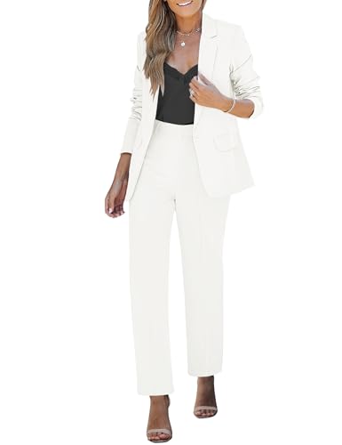 Image of luvamia Women's Two Piece Sets Pants Suits Dressy Business Casual Outfits Professional Blazer Pantsuits Set Work Office