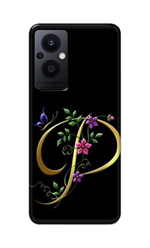 Image of Printed Hard Back Cover Case for Oppo F21 Pro 5G | Oppo F21s Pro 5G | Oppo Reno 7Z 5G Back Cover (Alphabet P) -1803