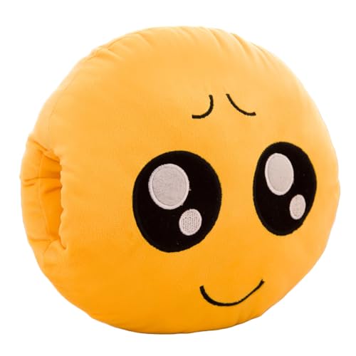 Vnnigmn Calentadores de manos de peluche almohada emoji lindo cojín para manos cálidas muñeca cálida invierno regalo creativo (F)