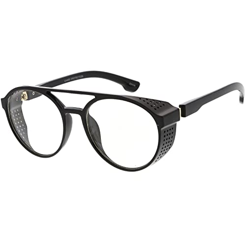 zeroUV - Retro Steampunk Vented Side Cover Goggle Clear Lens Glasses 55mm2