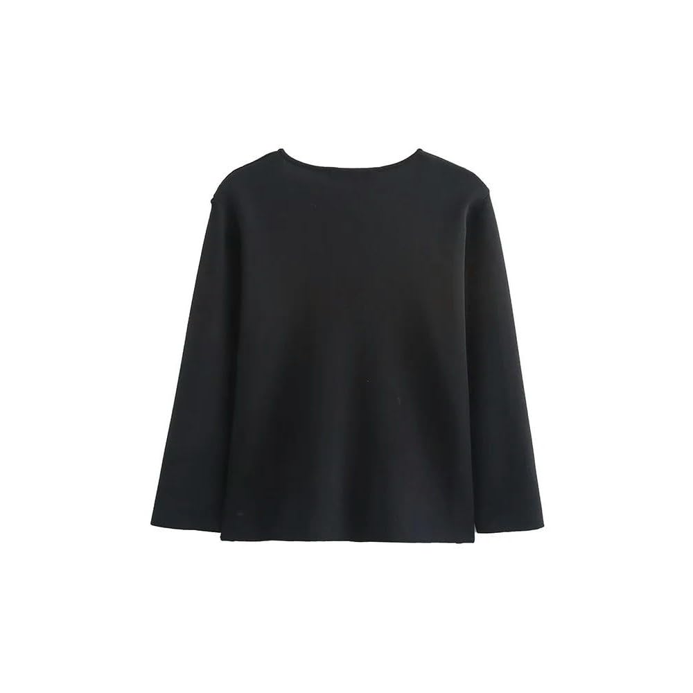 ZBDP - Chaqueta de punto clásica versátil con lazo para mujer