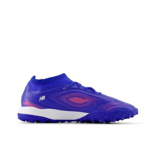 New Balance Kid's Tekela Team Low Laced TF V5 Soccer Shoe, Blue Gemstone/Energy Red/Silver, 3.5 W Big Kid