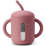 SAMiGO Silicone Baby Straw Sippy Cup for 6-12 Months, Toddlers 1-3, 6 oz
