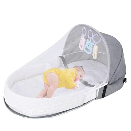 Berceau Portable,Lit Bebe Pliable | Lit Bebe Voyage,Berceau Portable Pour Bébé,couffin De Voyage Pliable,Berceau Portable Pour Bébé Avec Jouets De Développement Et Filet Respirant,Berceau De ge
