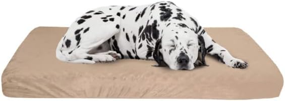 PETMAKER Orthopedic Dog Bed – 2-Layer Memory Foam Dog Bed with Machine Washable Sherpa Top Cover – 46x27 Dog Bed for Large Dogs up to…
