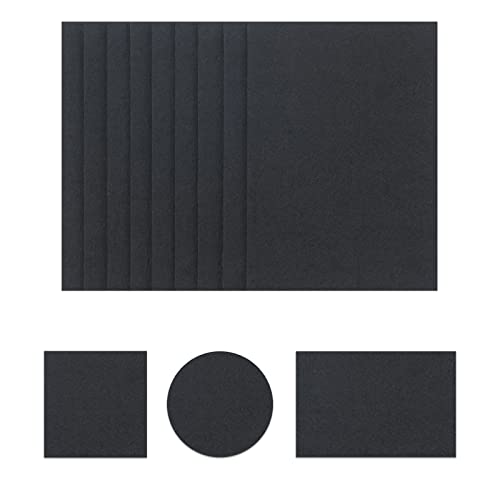 VABNEER 9 Pièces Patin Chaise, Patins pour Meubles 20 x 15 cm, épaisseur 5 mm, Auto-adhésifs Protecteur de Sol Tampon Feutre, Noir Tampon Chaise, Couper à la Taille et à la Forme désirées