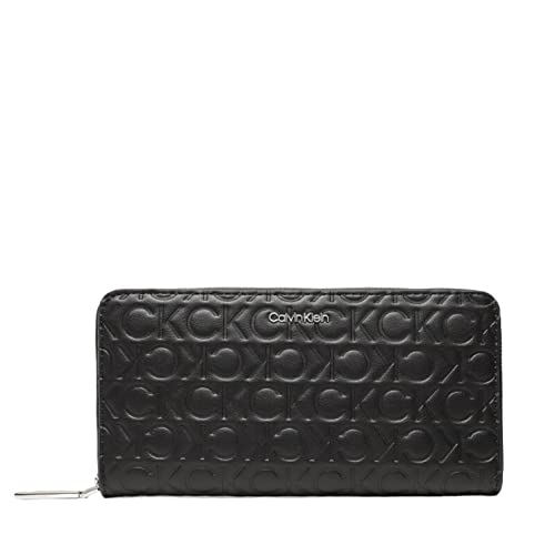 Image of Calvin Klein CK Must Zip Around Wallet Embossed L CK Black