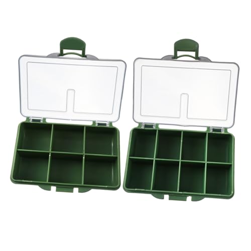 HOLIDYOYO Fishing Bait Storage Box 2pcs Pe Green with Dividers