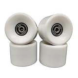 CREAJOY Skateboard Wheels with Bearings, 60mm 92a Hardness, Set of 4 (White)