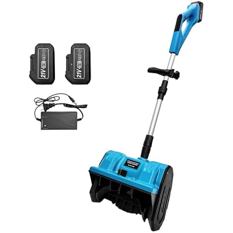 SOCROTO Cordless Snow Shovel Electric Snow Blower 20V 12 Inch Adjustable Auxiliary Handle Directional Plate Snow Thrower with Two 4-Ah Batterires, Battery Charger, Gloves and Goggles Cover